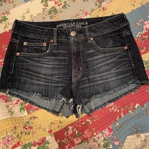 American Eagle dark denim short shorts.